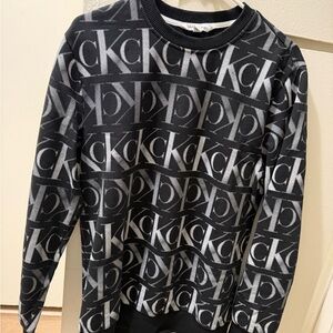 Calvin Klein Jeans Monogram Black and Gray Sweater